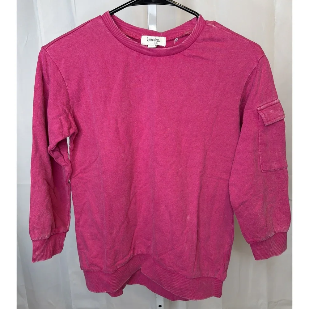 Speechless Girls' Long Sleeve French Terry Sweatshirt Tunic Size Small